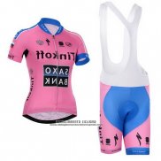 2015 Abbigliamento Ciclismo Donne Saxo Bank Fuxia Manica Corta e Salopette